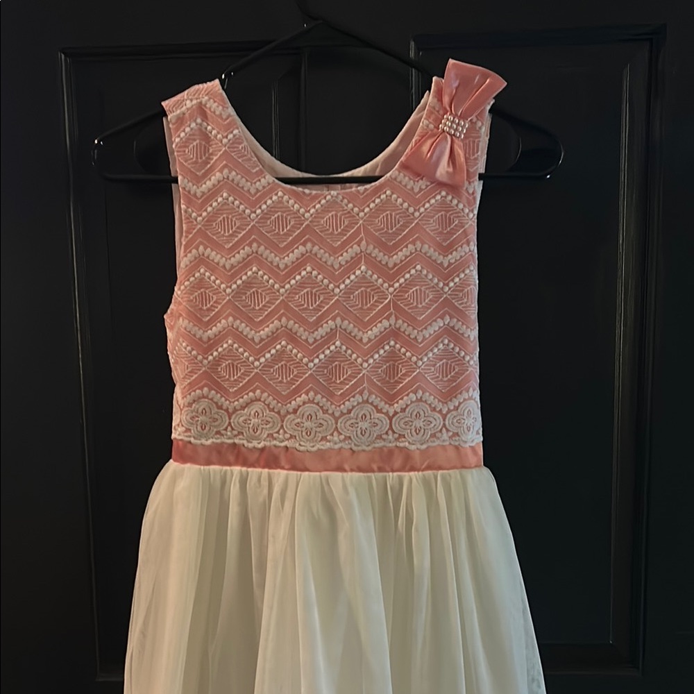 Elegant Pink and Cream Kids Dress